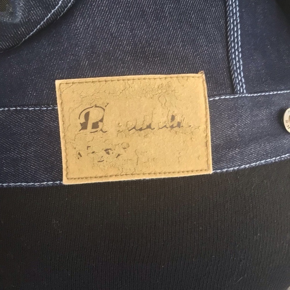 Platinum Nova Jean Boys Large 6/7 Dark Wash Denim Jacket Embroidered Hip Hop Y2K - Picture 10 of 14